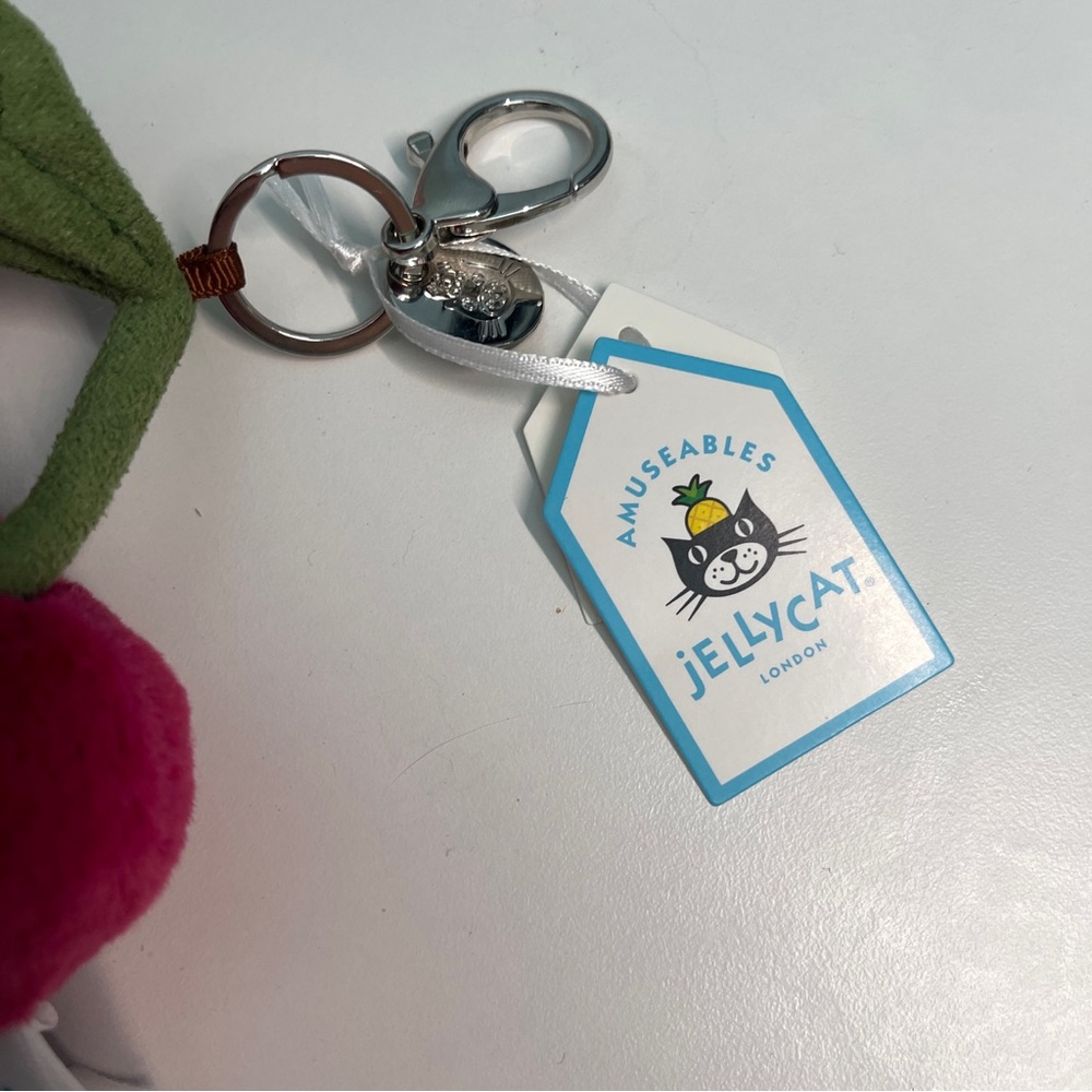 BNWT RARE Jellycat Amuseables Cherries Bag Charm Plush Accessory Fruit Keychain - Picture 2 of 6